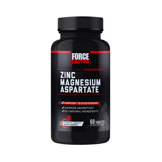 Force Factor Aspartato de Zinc y Magnesio - Suplemento para Aumentar Testosterona y Rendimiento 60 Tabletas