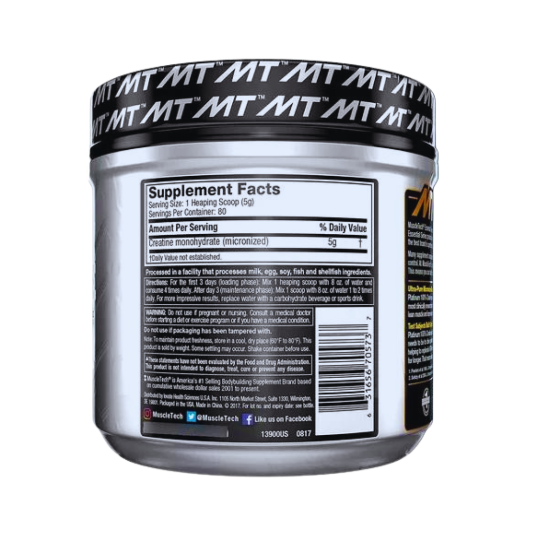 Creatina Platinum Muscletech (80 servidas)